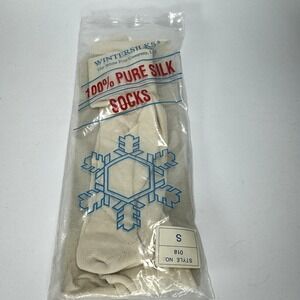 Vintage Wintersilks 100% Silk Socks Small Off White 018 White Pine Co. Ltd NOS